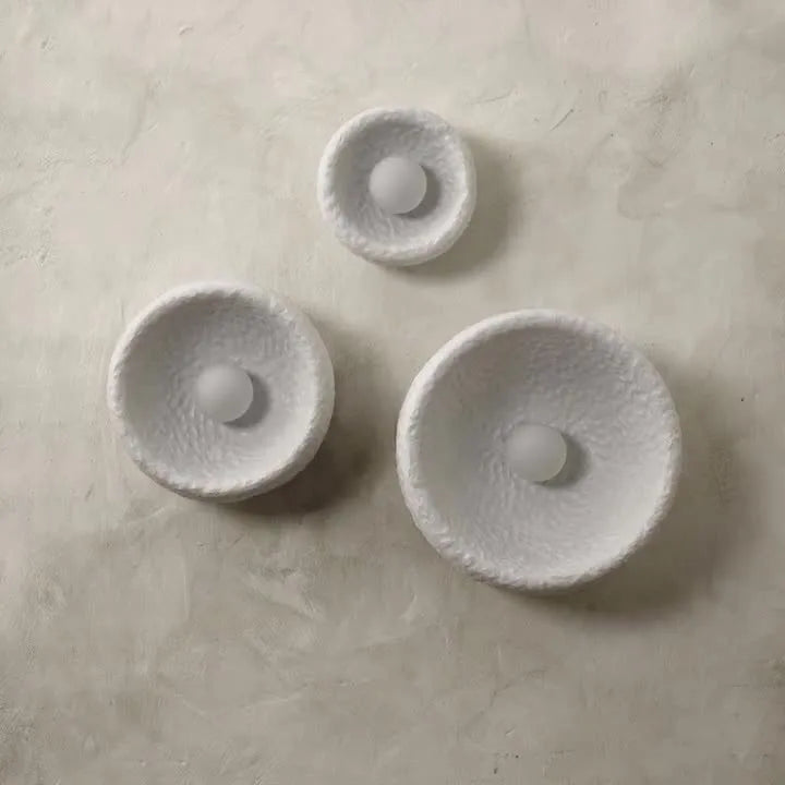 Applique Murale Wabi-Sabi LED en Résine et Verre Dépoli, Ambiance Chaleureuse