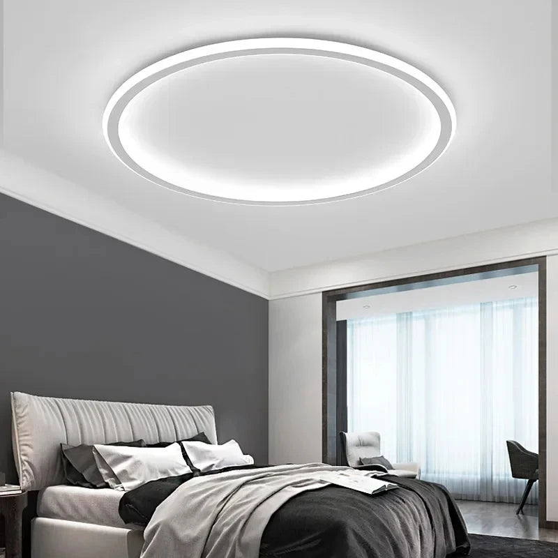 Plafonnier design nordique moderne en métal, éclairage LED dimmable pour salon et chambre