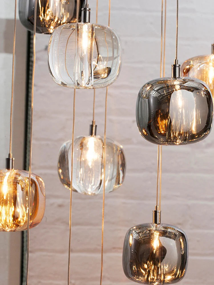 Suspension LED moderne en cristal K9, lumière chaude pour salon et salle à manger