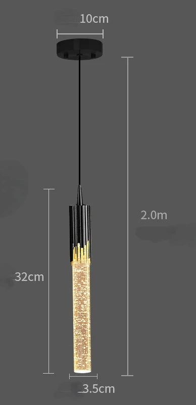 Suspension LED moderne en cristal noir et or pour salon et salle à manger