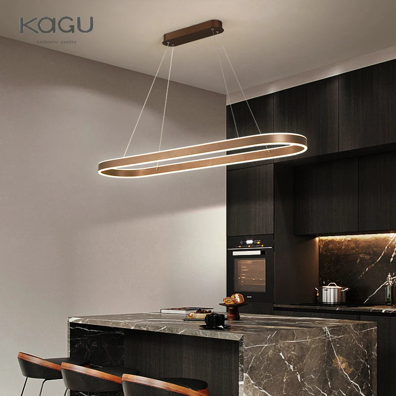 Suspension LED en aluminium au design nordique moderne, lumière chaude ajustable