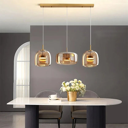 Suspension en verre moderne et luxueuse, luminaire décoratif intérieur