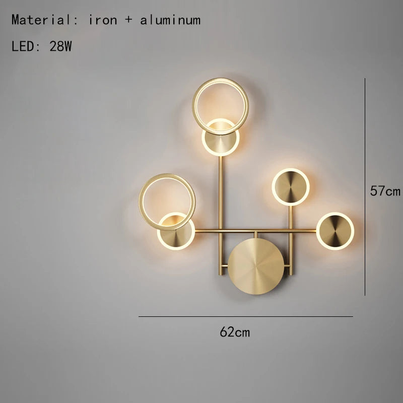 Applique Murale LED Nordique en Aluminium Créatif pour Intérieur Luxe