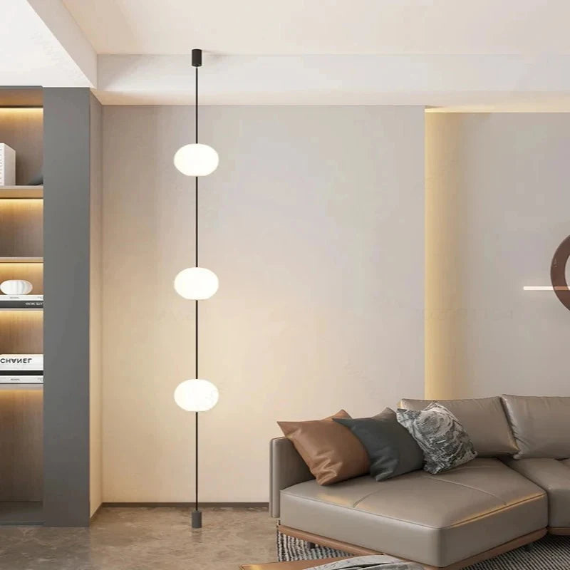 Suspension sphérique nordique moderne en métal pour salon lumineux