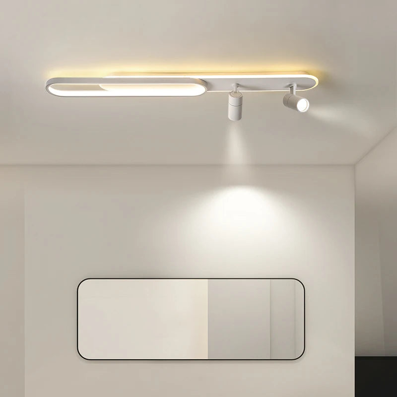 Plafonnier LED moderne avec projecteur or pour chambre et bureau