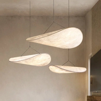 Suspension LED en Soie Tricotée Main, Luminaire Moderne pour Ambiance Chaleureuse