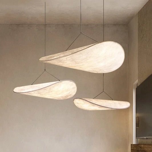 Suspension LED en Soie Tricotée Main, Luminaire Moderne pour Ambiance Chaleureuse