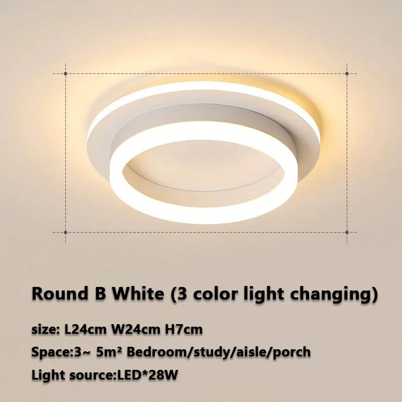 Plafonnier LED moderne 3 couleurs réglable pour chambre et salon