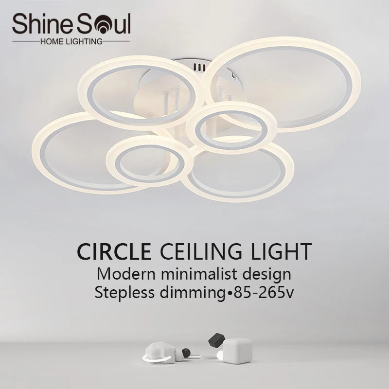 Plafonnier LED moderne en fer et acrylique, télécommande, lumière variable pour ambiance chaleureuse