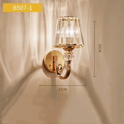 Applique Murale LED Moderne en Cristal avec Abat-jour pour Intérieur Cosy