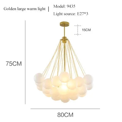 Suspension moderne en verre dépoli, lampe boule LED pour salon et salle à manger