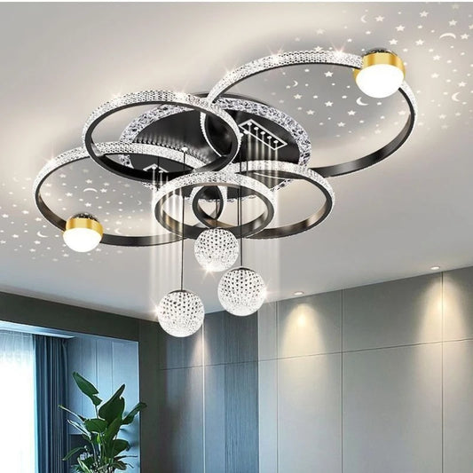 Plafonnier LED moderne design créatif en fer avec lumière chaude et réglable pour salon et chambre