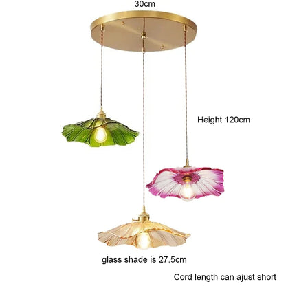 Suspension Vintage en Verre à Fleurs, Luminaire Art Déco pour Salon et Chambre