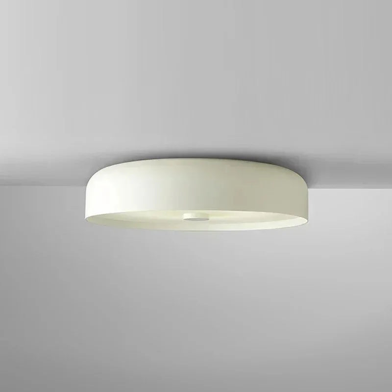 Plafonnier circulaire minimaliste en métal blanc pour salon et chambre, lumière chaude