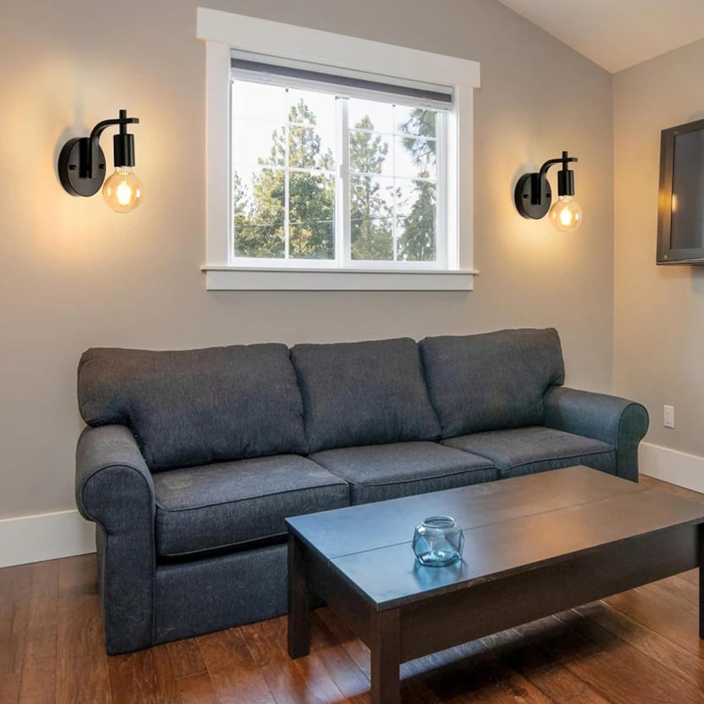 Applique Murale Nordique Industrielle en Fer E27 pour Intérieur