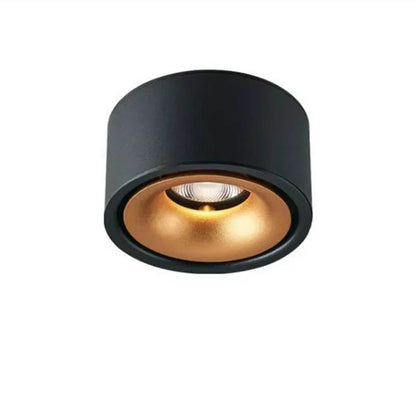 Plafonnier LED circulaire COB dimmable en aluminium, 7-15W, lumière chaude