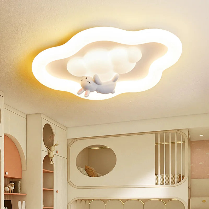 Plafonnier LED Nuage Moderne Crème pour Chambre Enfants et Bébé, Lumière Chaude