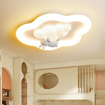Plafonnier LED Nuage Moderne Crème pour Chambre Enfants et Bébé, Lumière Chaude