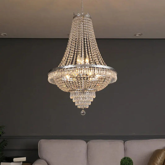 Lustre suspendu en cristal LED design européen pour intérieur élégant