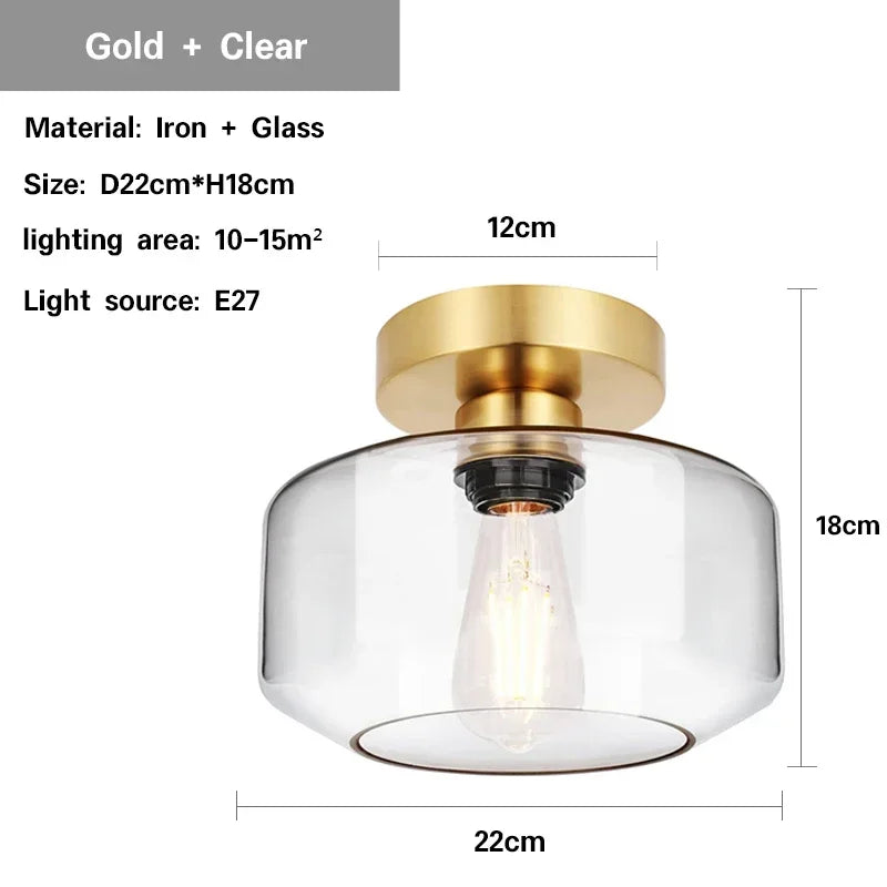 Plafonnier LED en verre design nordique moderne pour intérieur élégant