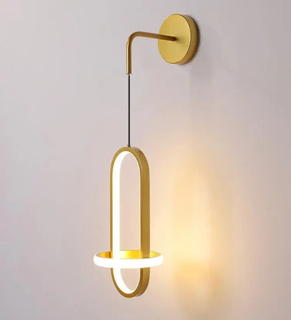 Applique Murale LED Nordique en Fer Noir et Doré, Luminaire Intérieur Élégant