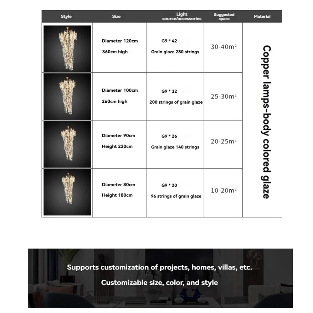 Lustre en cuivre poli Art Déco avec branches en cristal pour hall et escalier