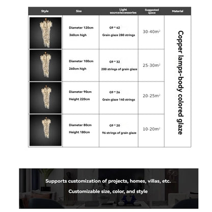 Lustre en cuivre poli Art Déco avec branches en cristal pour hall et escalier