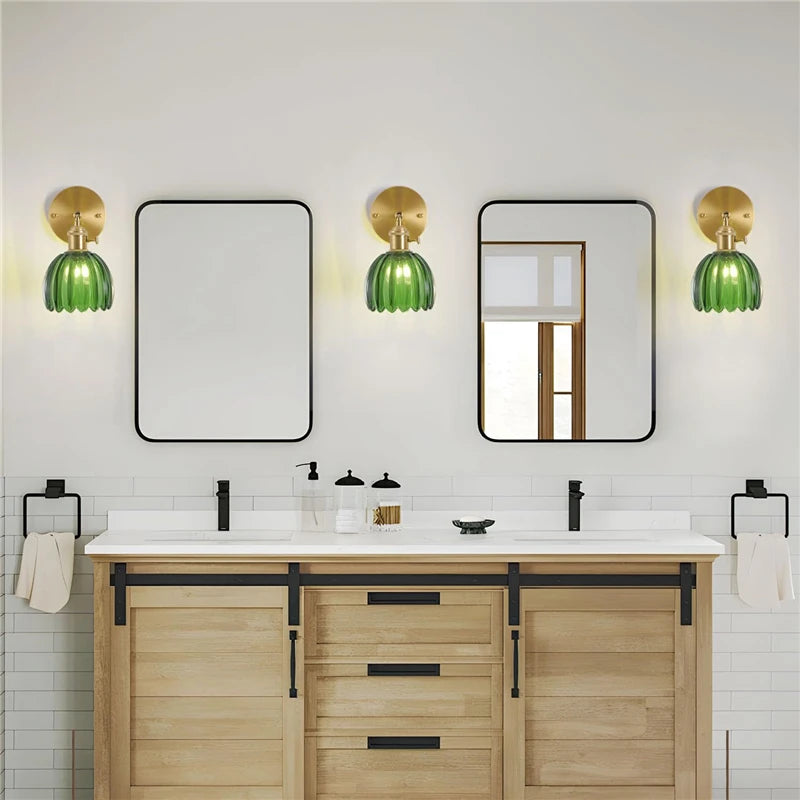 Applique Murale Moderne en Verre à Fleurs LED pour Chambre et Bureau