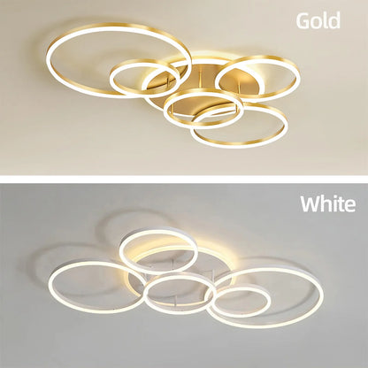 Plafonnier LED Nordique en acrylique réglable 3 couleurs pour salon et chambre