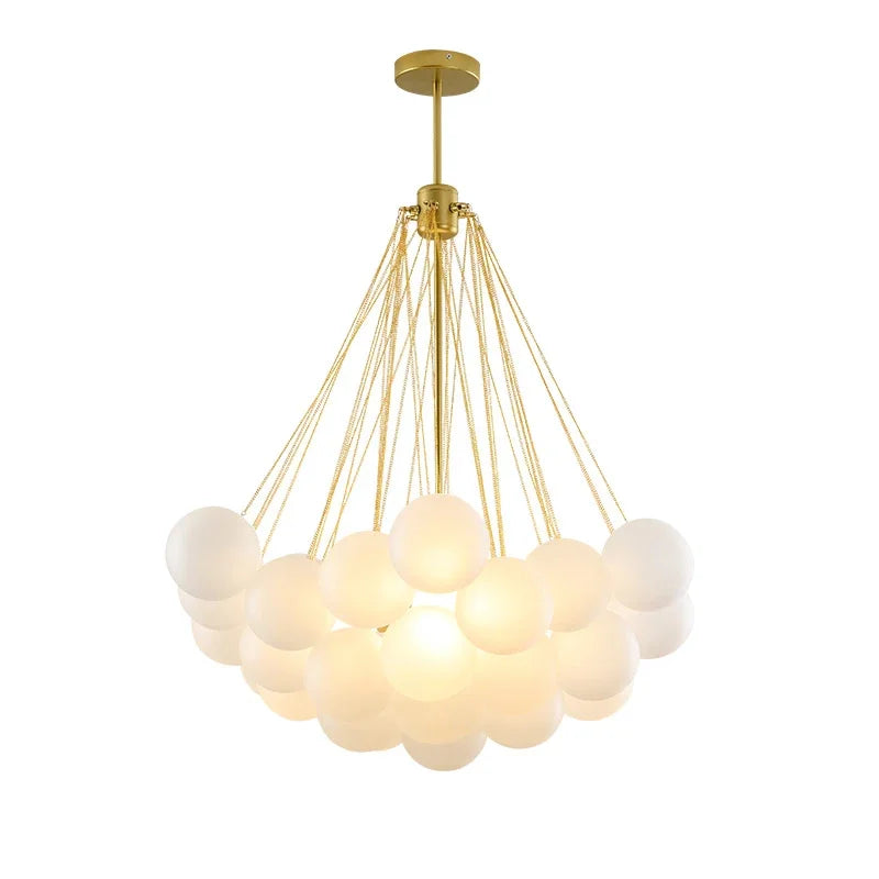 Suspension moderne en verre dépoli, lampe boule LED pour salon et salle à manger