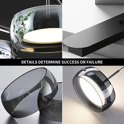 Suspension LED moderne en verre, éclairage intérieur réglable pour salle à manger