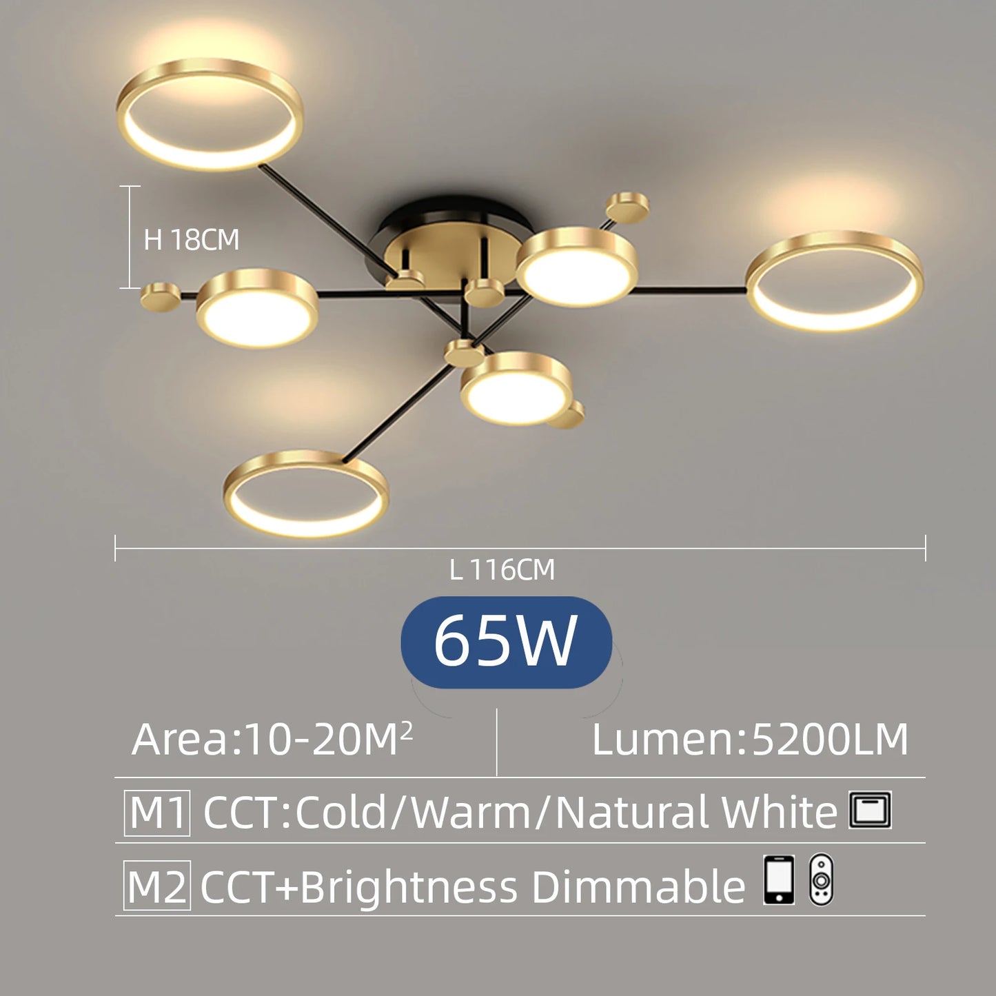 Plafonnier LED moderne IRALAN en fer et acrylique avec lumière réglable pour intérieur