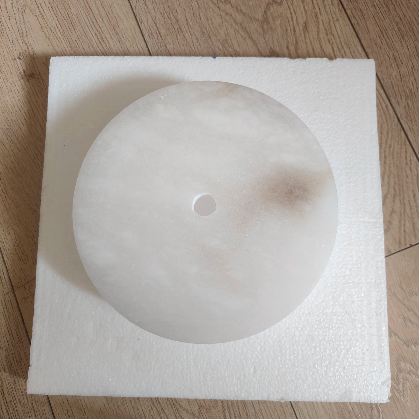 Plafonnier LED Circulaire en Marbre Naturel et Cuivre Ultra-Mince Moderne