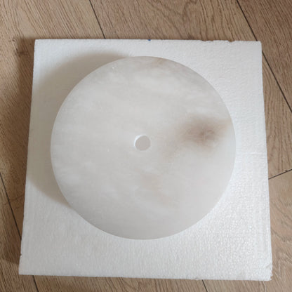 Plafonnier LED Circulaire en Marbre Naturel et Cuivre Ultra-Mince Moderne