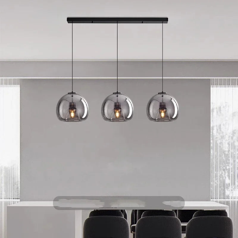 Suspension moderne en verre pour salon et salle à manger, éclairage intérieur chaleureux