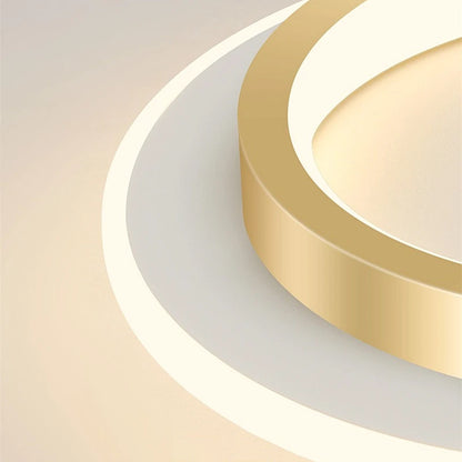 Plafonnier LED métal doré design nordique moderne pour couloir