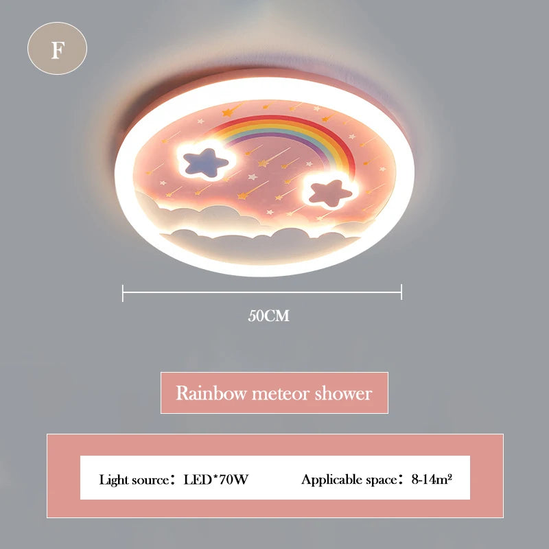 Plafonnier Licorne Arc-en-Ciel Rose LED Ambiance Chaleureuse pour Chambre Enfant
