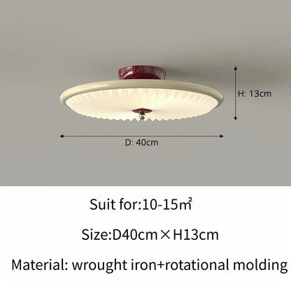 Plafonnier rétro crème style ancien en fer effet bois de noyer, lumière chaleureuse