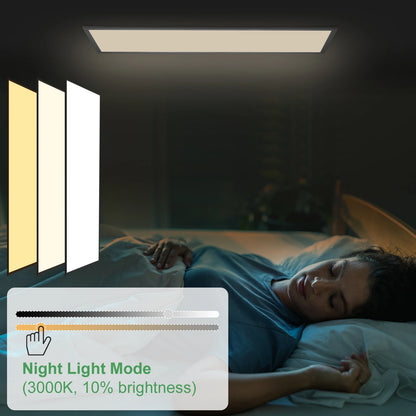 Plafonnier LED 100×25 cm 30 W dimmable, lumière variable 3000-6500 K avec télécommande, design moderne