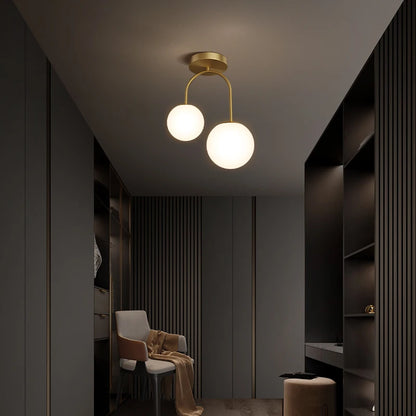 Plafonnier LED moderne en verre et métal pour intérieur design nordique