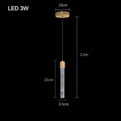 Suspension LED en cristal nordique pour salon et chambre, lumière chaude