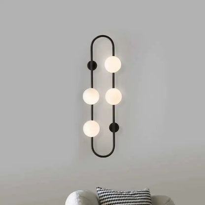 Applique Murale Moderne en Fer et Verre Blanc, Lumière LED Ambiance Cosy