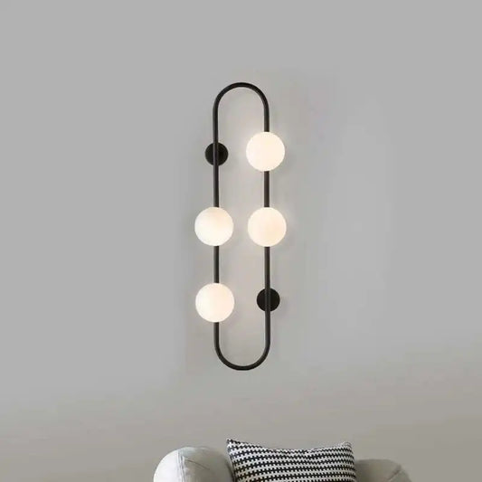 Applique Murale Moderne en Fer et Verre Blanc, Lumière LED Ambiance Cosy