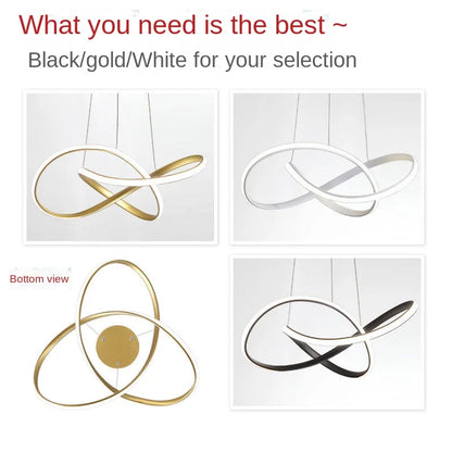 Suspension nordique moderne en aluminium pour salle à manger et hôtel