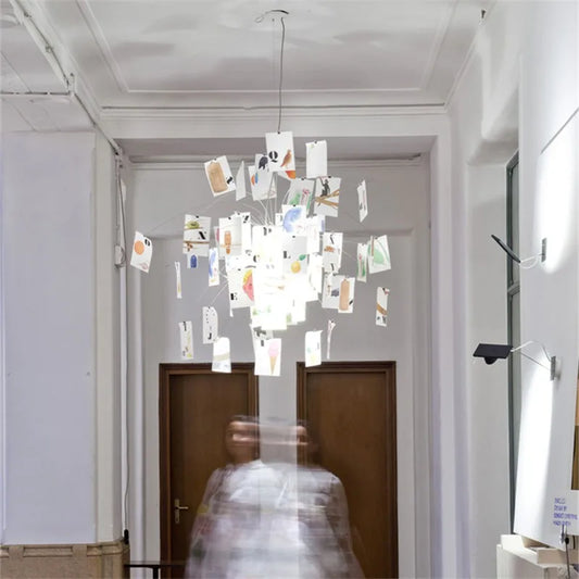 Suspension Zettel'z LED design Ingo Maurer, luminaire décoratif pour salon et cuisine