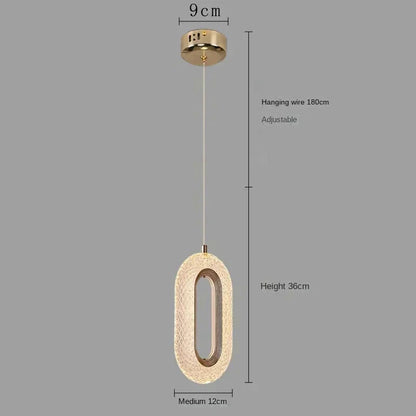Suspension elliptique nordique en métal doré, lumière chaleureuse design 2025