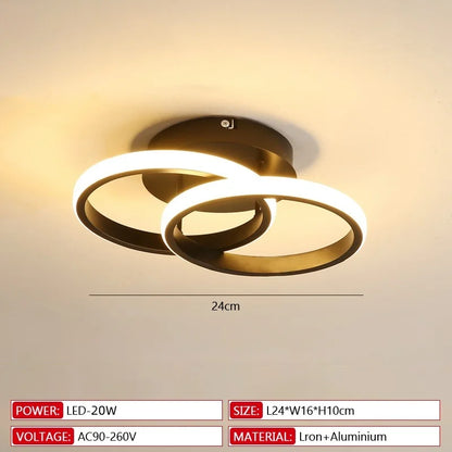 Plafonnier LED moderne dimmable à télécommande, design contemporain en aluminium, lumière chaude ou blanche, installation en surface