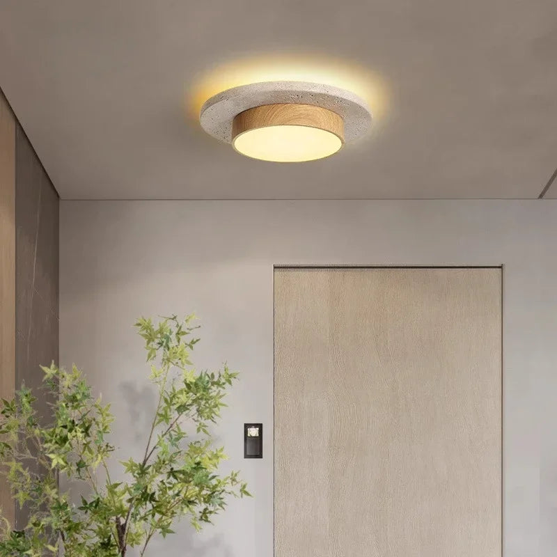 Plafonnier LED moderne en pierre style japonais pour salon et cuisine