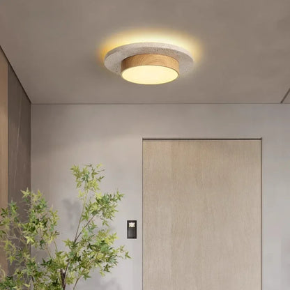 Plafonnier LED moderne en pierre style japonais pour salon et cuisine