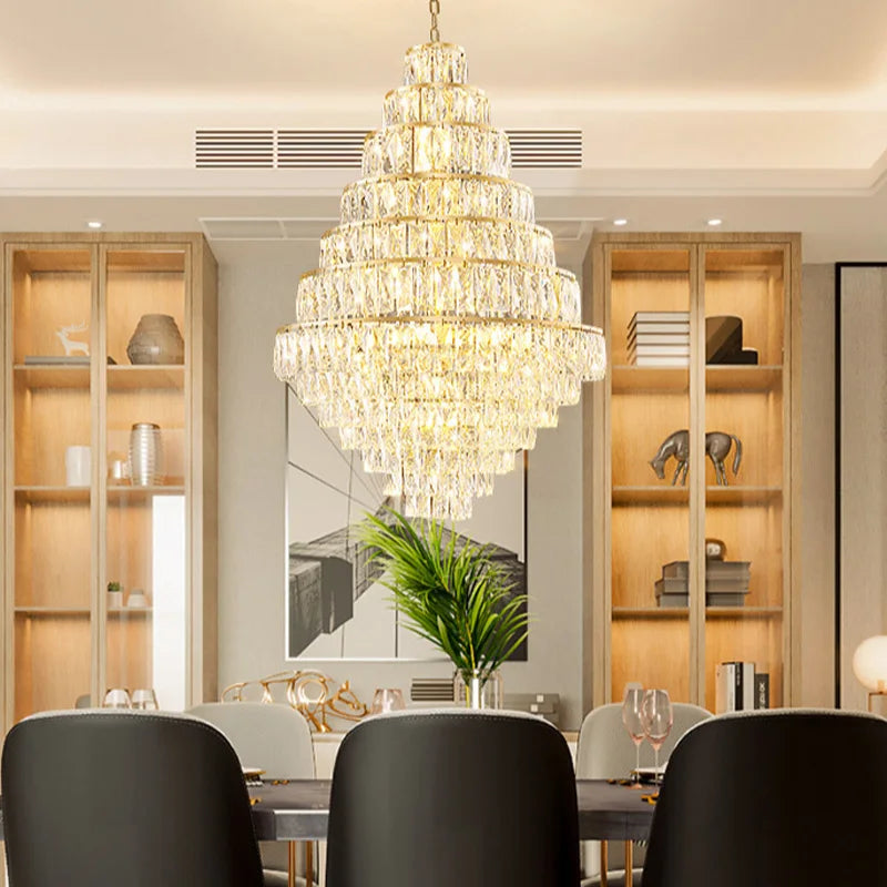 Lustre en cristal de luxe moderne pour salon, éclairage LED élégant